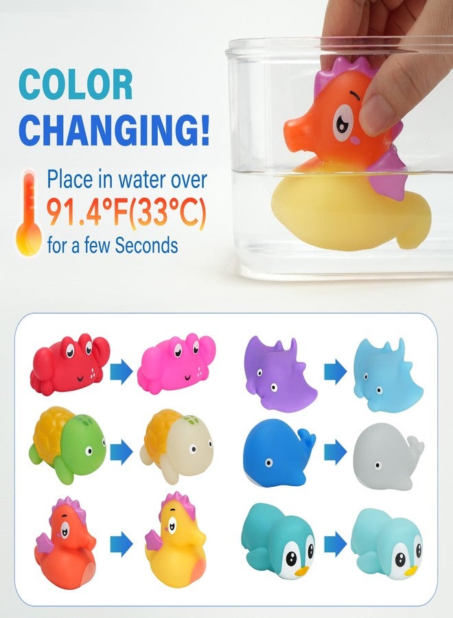 BenBen Bath Toy, 6PCS Color Changing Bath Toys for Kids Ages 1-3, No Holes Baby Bath Toys for Toddlers 2-4, Ocean Sea Animal Bathtub Toys - Image 2